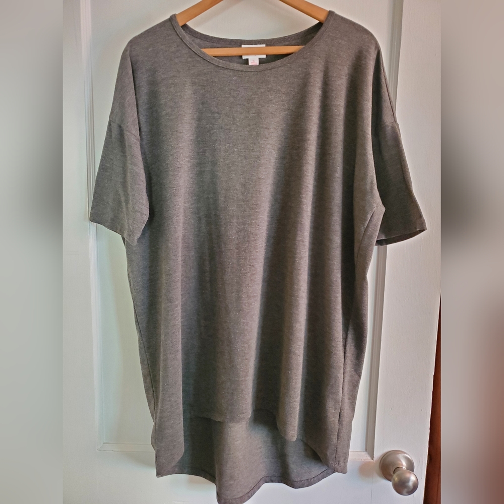 LuLaRoe Irma Tunic in Dark Heathered Grey, Small